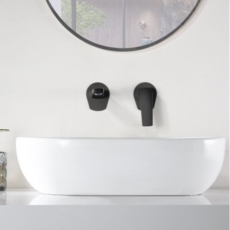 Imex - Grifo Monomando Lavabo Empotrado Negro Serie Delos (1/4)