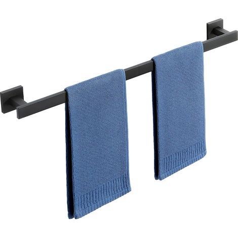 Handtuchhalter für Badezimmer, 60 cm lang, aus Edelstahl SUS304, Wandmontage, für Küche oder Dusche, Schwarz (1/4)
