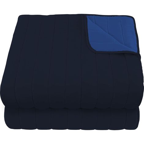 Trapuntino Doubleface 1 Piazza e Mezzo 100gr Blu Scuro/Blu Royal (1/3)