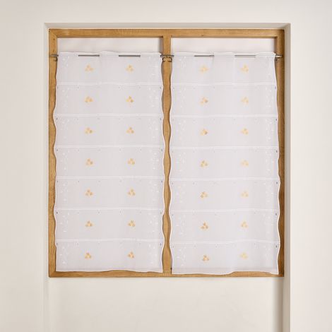 Modulable brodé à motif tulipes Jaune 90x120 cm