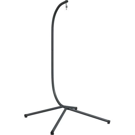 Support de fauteuil suspendu en forme d'œuf (sans panier), acier gris anthracite (1/5)