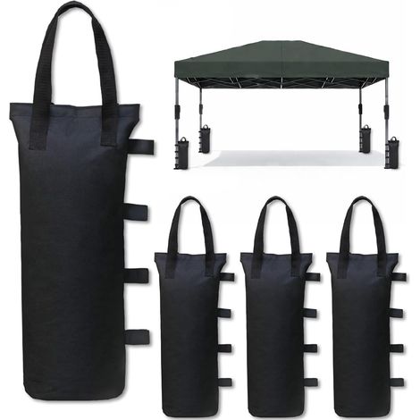 Lot de 4 Sacs de Poids pour tonnelle de Camping - Chaque supporte 10kg Stable même par temps venteux - sans crainte d'être emporté ou effondré - idéal pour fixer tente et parasol (1/5)