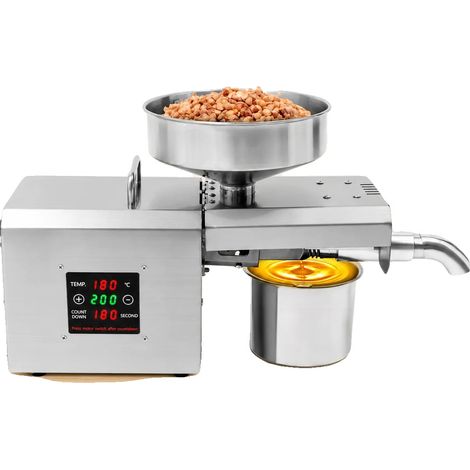 Máquina prensadora de aceite, control digital de temperatura, prensado en frío y en caliente, enchufe europeo de 220V-240V (1/5)