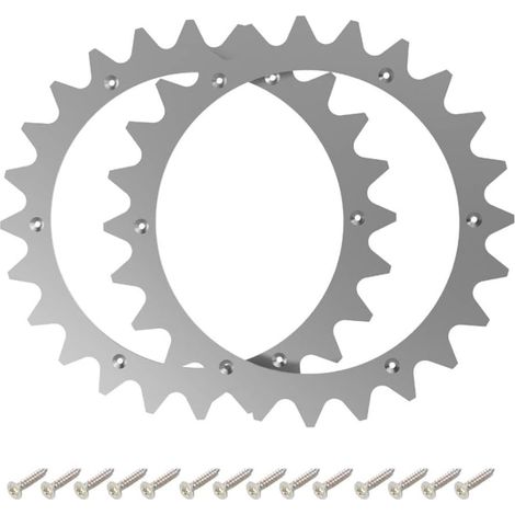 TLSE-01 Lot de 2 pointes antidérapantes en acier pour tondeuse à gazon et NaviMov i105E/i108E avec vis, 257 × 2,5 mm, argenté (1/4)