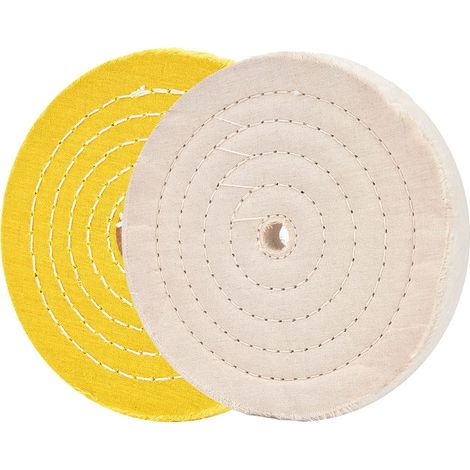 Meules de polissage pour meuleuse d'établi 6 "roues de polissage blanc (60 plis) et jaune (42 plis) pour polisseuse de tampon d'établi avec 1/2" trou d'arbre 2 pcs (1/5)