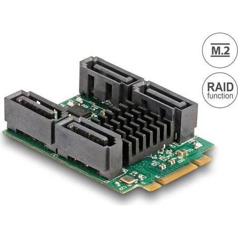 Delock 61062 convertidor m.2 clave b+m macho a 4 x sata macho con raid e hyperduo