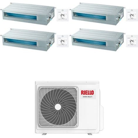 Climatizzatore Condizionatore Riello Canalizzato Quadri Split Inverter R32 9000 + 9000 + 9000 + 12000 BTU con U.E AARIA MULTI 485 PI Classe A++/A+