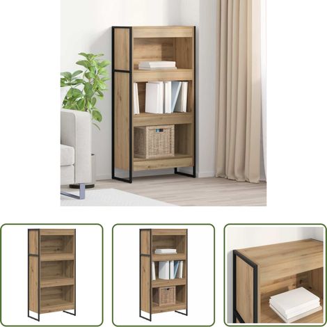 Meuble de salon industriel -  Bibliothèque Chêne artisan 80 x 30 x 155 cm Bois d'ingénierie (1/5)