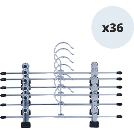 Pack de 36 perchas de acero con clips MSV