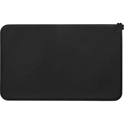Tapis de gamelle en silicone antidérapant, imperméable et étanche, noir, accessoire pour chien et chat