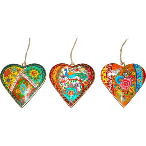 Ciondolo decorativo in metallo a forma di cuore 3U