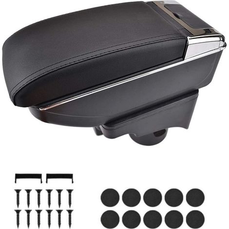 Mittelarmlehne für VW Golf V (MK5), VI (MK6), VW Jetta V (MK5) – Kunstleder – Schwarz