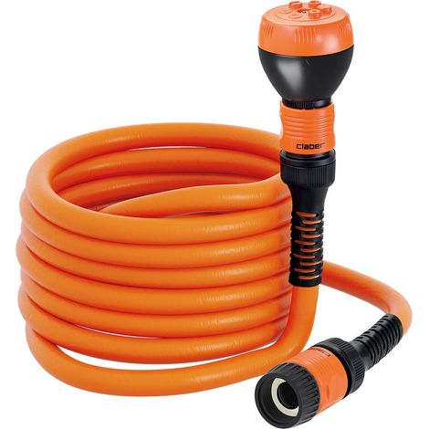 Claber TWIDDY 25 m Tubo Estensibile con Lancia 5 Getti – Ultraleggero, Flessibile, Antitorsione, Raccordi Quick-Click, Giardino e Terrazzo