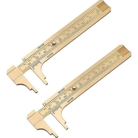 pieds à coulisse de poche, jauge coulissante à double échelle de 100 mm, vernier en laiton (1/5)