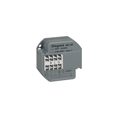 Télérupteur unipolaire 10AX 230V 60Hz avec minuterie intensité maximum 50mA LEGRAND 049121