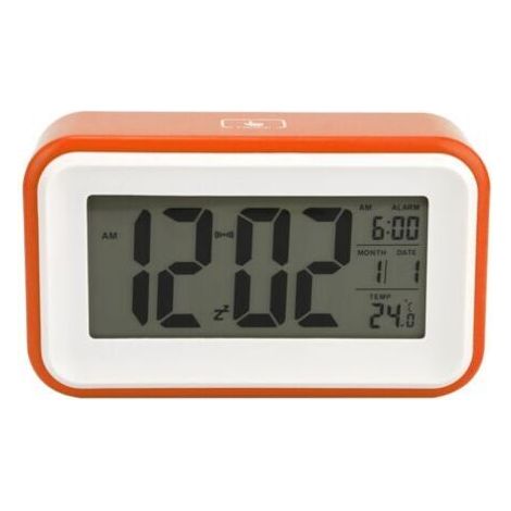 Exquisiter multifunktionaler digitaler elektronischer Wecker mit Temperaturanzeige (Orange)
