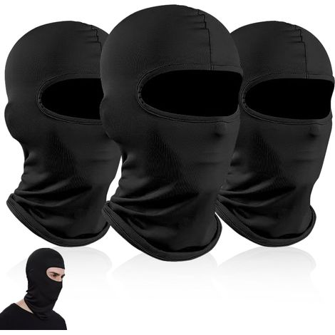 3 Piece Balaclava Kit, Ski Mask, Balaclava Balaclava, Breathable Outdoor Sports Motorcycle Balaclava Men Women, Black, M-XL (1/5)