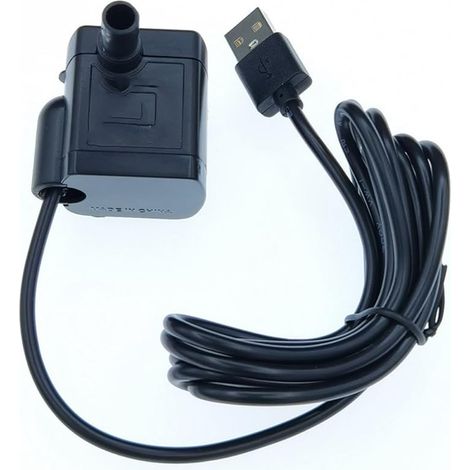 Mini Pompe a eau, Aquarium Pump Ajustable 200L/H,1-3W Ultra-Silencieux Pompe avec 1,5 m USB-câble pour Étang Fish Tank Fontaine Réservoir (1/5)