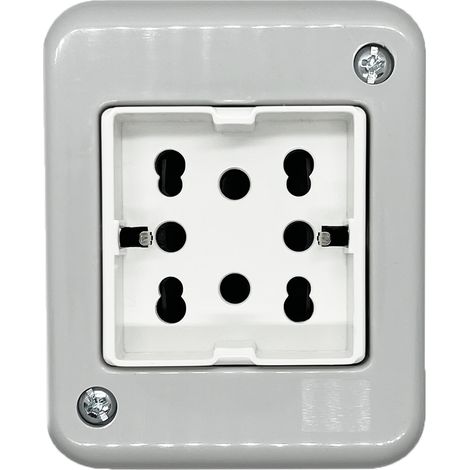 Contenitore con presa multistandard, 2 moduli, IP40 - 4Box Externa IP40 4B.IP40.H21