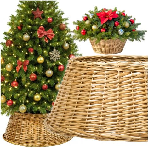 Brauner Weidenkorb als Übertopf, Weihnachtsbaumständer für die Feiertage, Weidenkorb MEHR & DEKO (1/5)
