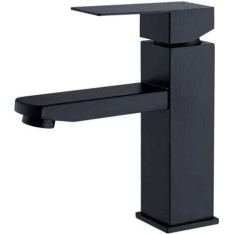 Robinet Salle Bain Noir Mitigeur Lavabo en Laiton Mitigeur Salle de Bain Contient Tuyaux Chauds et Froids
