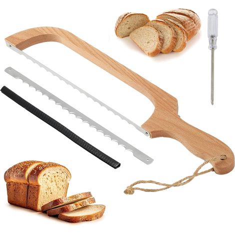 Racloir et coupe-pâte, en acier inoxydable et bois, 40 cm, pour pain, pizza, gâteaux et pâtisseries.-AquaForge (1/5)