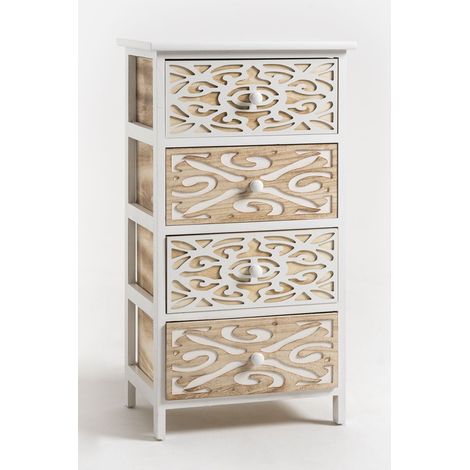 Muebles Auxiliares - Cajonera Ancha Carvy 4 Cajones