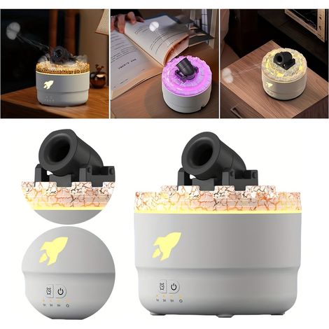 Humidificateur de canon, humidificateur d'arôme, diffuseur silencieux avec des lumières LED colorées, Humidificateur d'aromathérapie brume pour la maison (1/5)