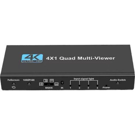 Visionneuse multiple HDMI 4K 4x1 à quatre écrans, commutateur HDMI transparent 4 en 1 (1/4)