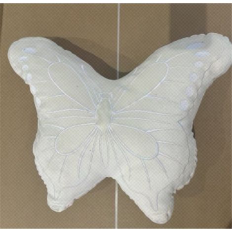 Coussin papillon blanc 35x45 cm coussin décoratif confortable pour canapé chambre enfant salon doux style élégant (1/5)
