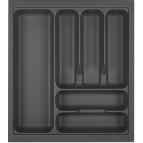 ORGA-BOX I Besteckeinsatz 419 x 473 oriongrau mit Perlstruktur und Anti-Rutschbeschichtung für Tandembox Antaro / Intivo u. ModernBox im 50er Schrank Schubladeneinsatz (1/4)
