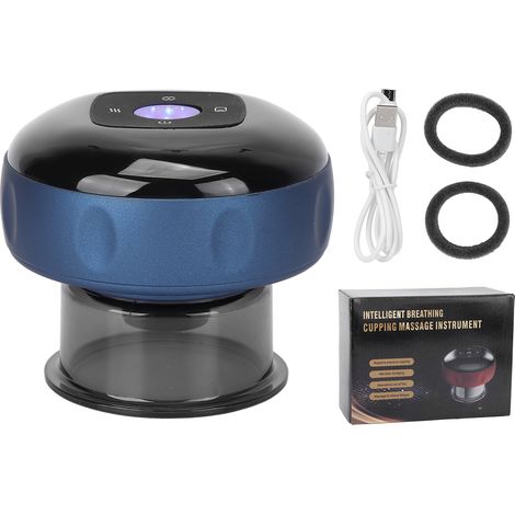 Appareil de massage par ventouses électrique professionnel bleu, outil de thérapie de drainage pour soulager les douleurs musculaires. (1/5)
