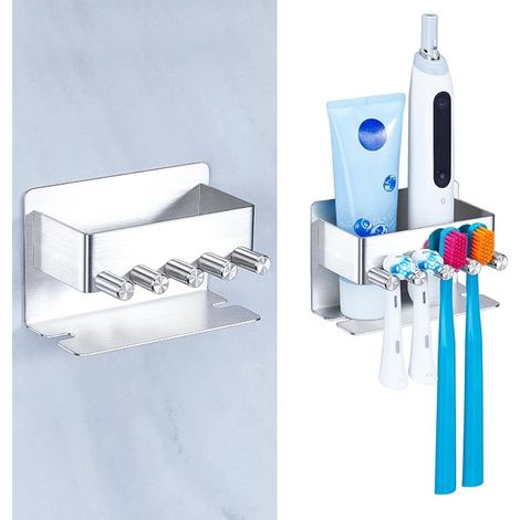 Toothbrush Holder, Toothbrush Holder, Toothbrush Holder, Toothbrush Holder (Silver) (1/5)