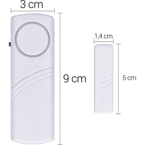 Alarme Porte et Fenêtre - Lot 4x Alarme Sans Fil Anti-Intrusion - Sécurité Maison Contre Cambriolage - Fonctionnement Magnétique - 90 dB (1/3)