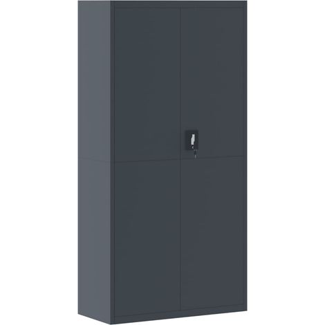 Cajoneras para oficina con 4 estantes regulables 90 x 40 x 180 cm acero antracita DEC024505