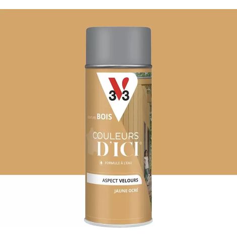 Aérosol Peinture pour Bois Extérieurs V33 Couleurs d'ICI Velours Jaune ocré 0,4 L (1/3)