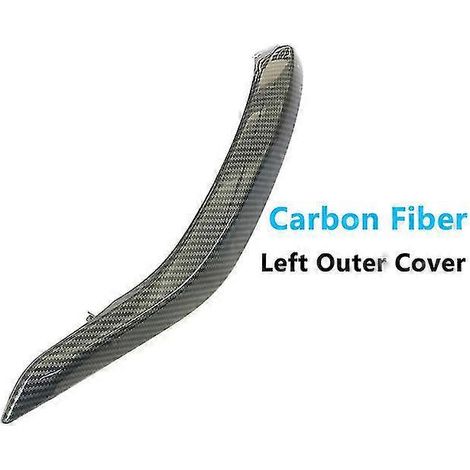 Poignée de porte intérieure côté passager, revêtement extérieur en cuir de remplacement pour BMW X5 X6 F15 F16 (2014-2018) - Poignée de porte intérieure en fibre de carbone (côté gauche) (1/5)