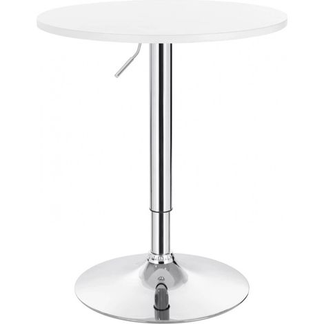 WOLTU Bartisch höhenverstellbarer Tisch 68-88 cm, multifunktionaler Partytisch aus MDF Metall, Weiß (1/7)