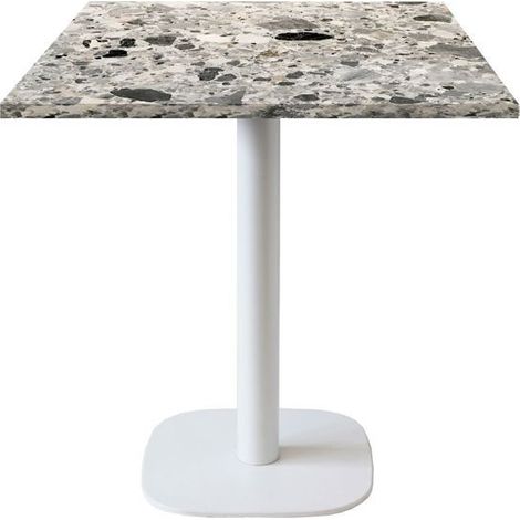 Table 70 x 70 cm - modèle Round pied blanc terrazzo cepp