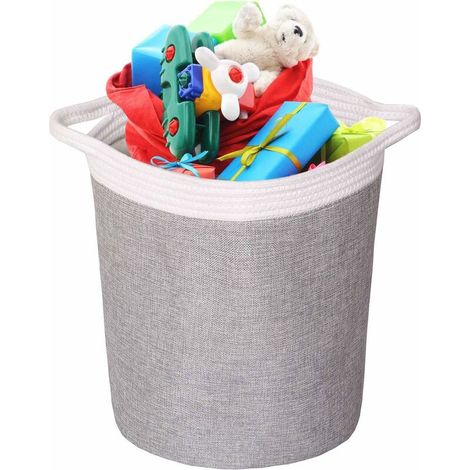 DEESSE SHOP - Panier à linge Sac de rangement portable Tissu imperméable Paniers à linge pliables Organisateur de vêtements jouets avec grande capacité (X-White Grey) (1/5)