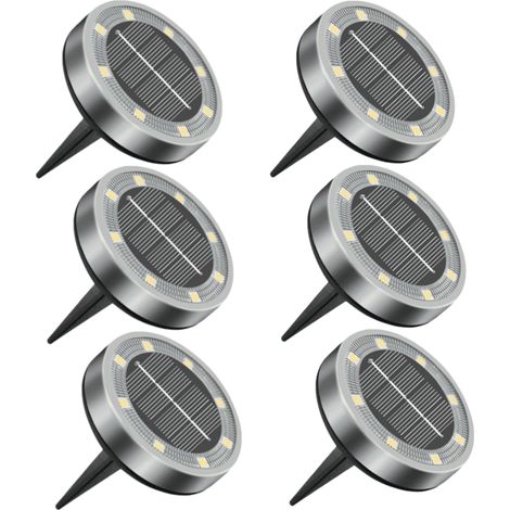 Luces de suelo alimentadas por energía solar con 8 lámparas LED, IP65, sencillas de instalar.