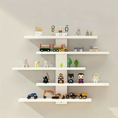 Étagère murale de rangement, présentoir à jouets, présentoir à blocs de construction, étagère décorative à cinq niveaux pour chambre à coucher