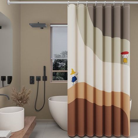 Cortina de ducha para baño, cortinas impermeables y resistentes al moho, cortina divisoria para inodoro.