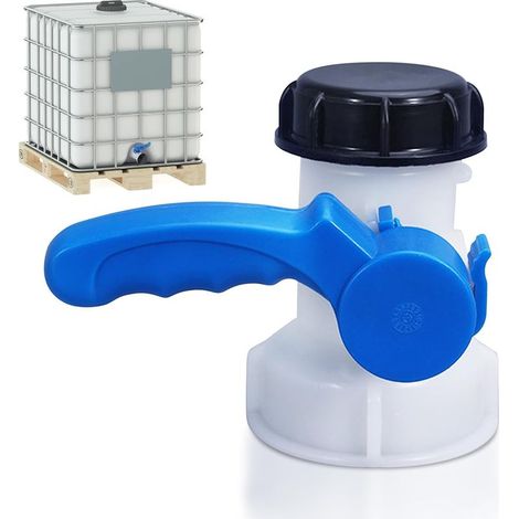 Vanne de réservoir en plastique 1 000 L, vanne de réservoir 1 000 L, adaptateur de réservoir 1 000 L, adaptateur IBC, adaptateur universel, vanne de vidange, réservoir d'eau de pluie, réservoir d'eau (1/5)