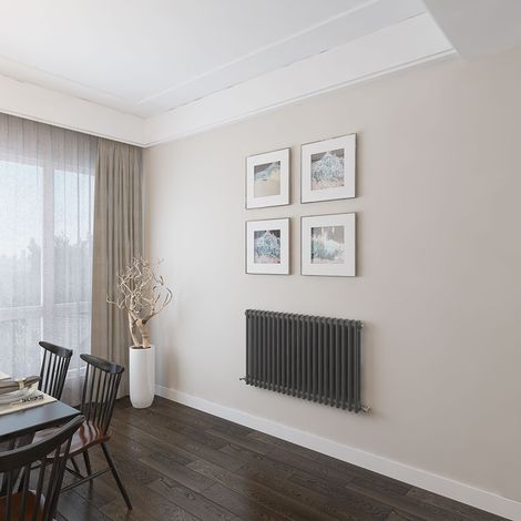 AICA 600x1010mm 2 Column Horizontal Anthracite Radiator Central Heating Cast Iron Style