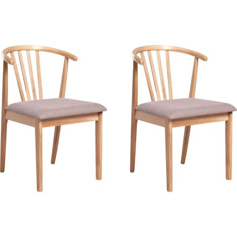 Elegante set di 2 sedie da pranzo con seduta imbottita Marrone chiaro e Tortora Craig