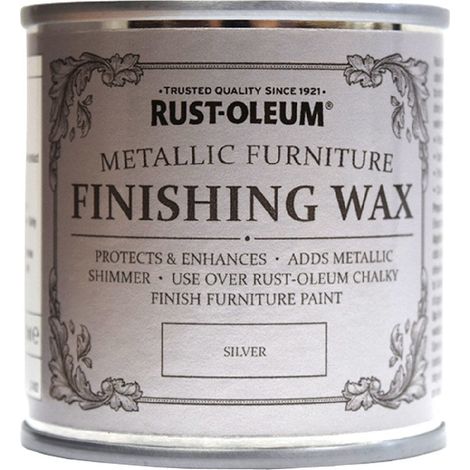 Rust-Oleum Chalk Chalky Furniture Paint - Finishing Wax - Silver 125ml