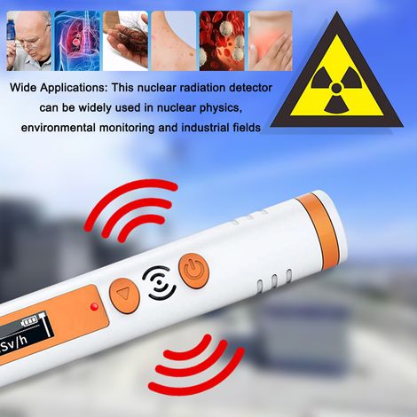 Rilevatore di radiazioni nucleari portatile a penna Raggi XY radioattivi β Dose personale Contatore Geiger Allarme acustico e visivo Tasso istantaneo Media cumulativa. (1/5)