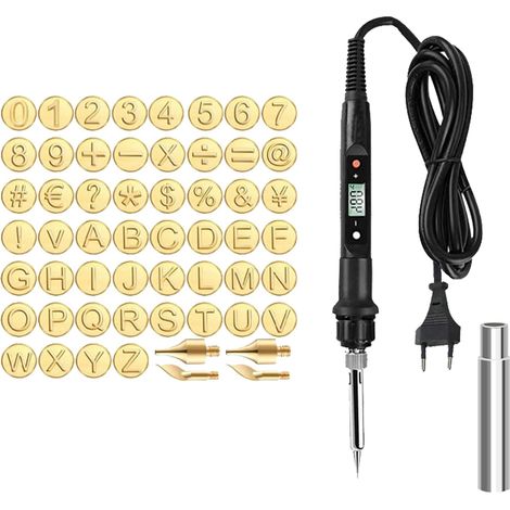 1 Kit Outil à brûler le bois, 26 lettres, 26 chiffres, gravure précise, pour adultes et débutants