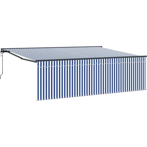 Ausziehbare Markise Blau und Weiß 400 x 300 cm vidaXL (1/5)